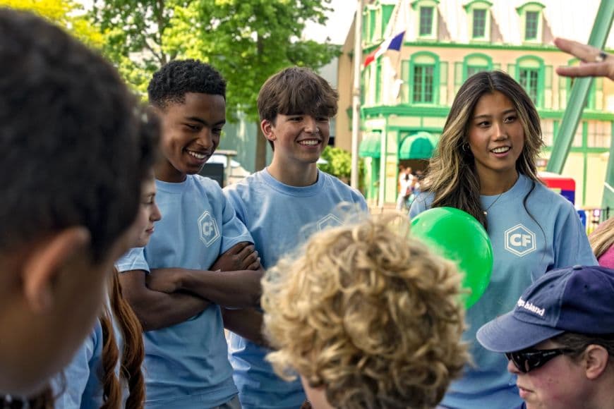 A family roller coaster at an amusement park