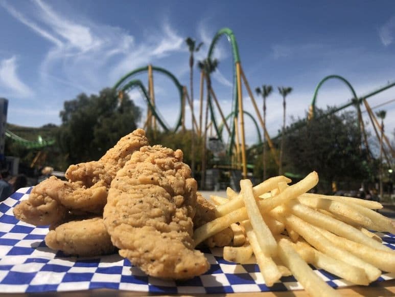 Delicious chicken tenders and fries