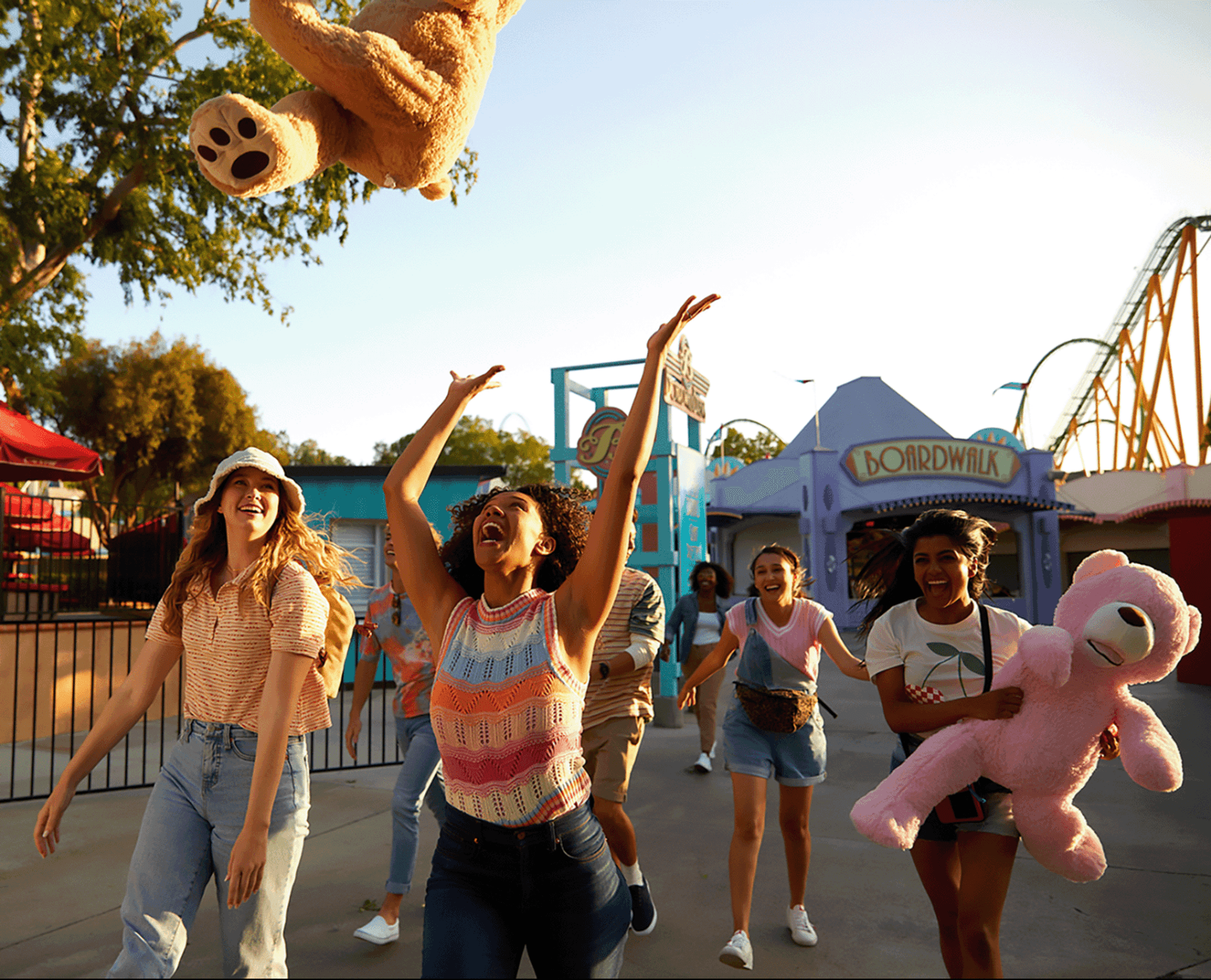 Friends at Six Flags park